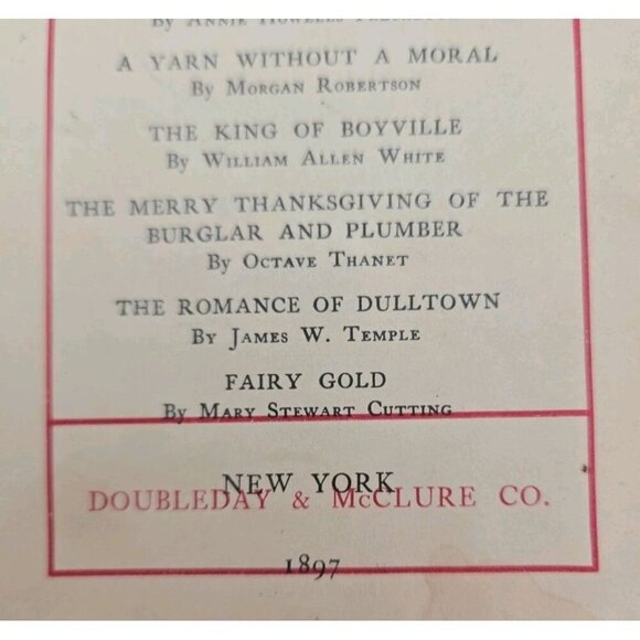 Humor Tales from McClures 1897 Vintage Pocket Sized Book Illustrated Red Antique - Picture 9 of 11